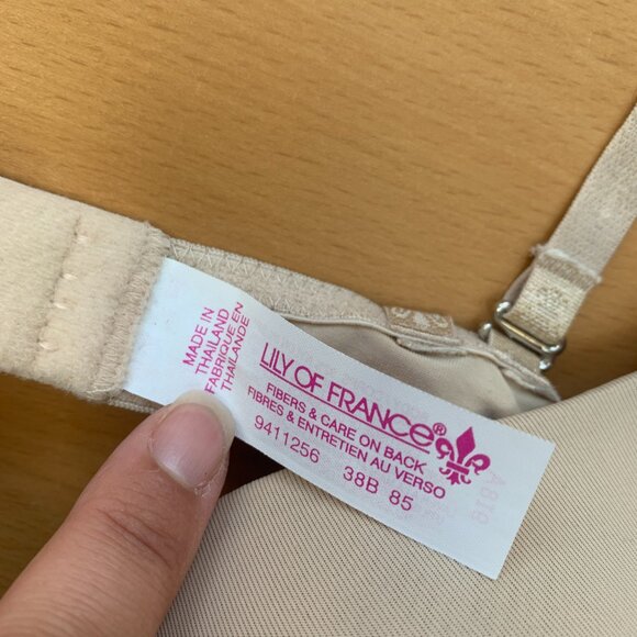 Lily of France 2-Way Convertible Push-Up Bra 38B | Beige Nude Toned NWT - Picture 3 of 7